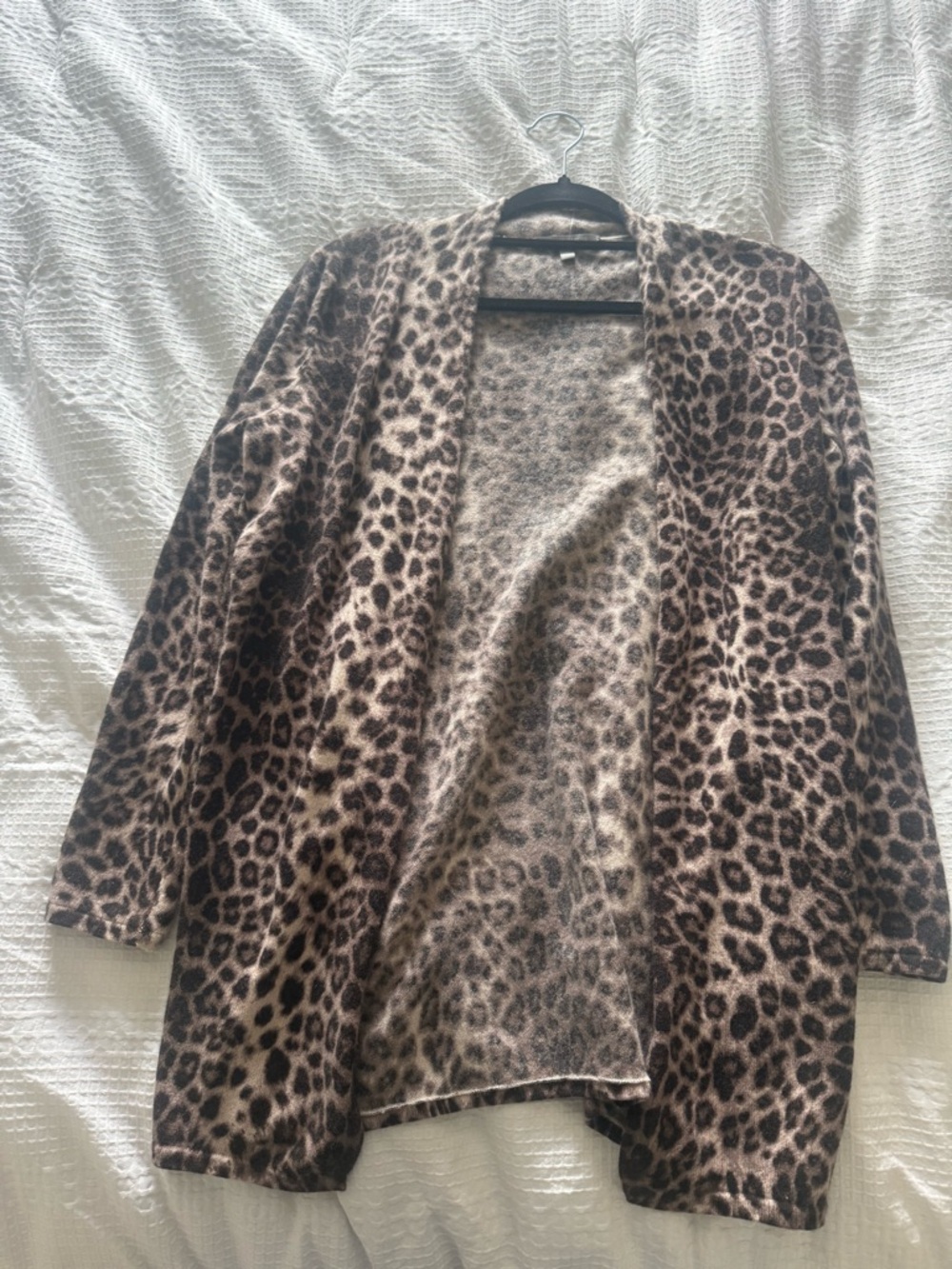 Neiman Marcus Brown & Black Leopard Cashmere Cardigan